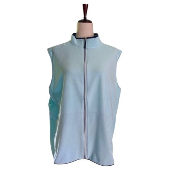 Peter Millar Men Thermal Flow Micro Fleece Light Blue Vest Two Way Full Zip XL - Picture 7 of 16